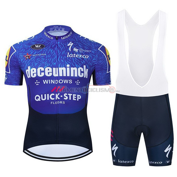 Abbigliamento Ciclismo Deceuninck Quick Step Manica Corta 2021 Blu Viola